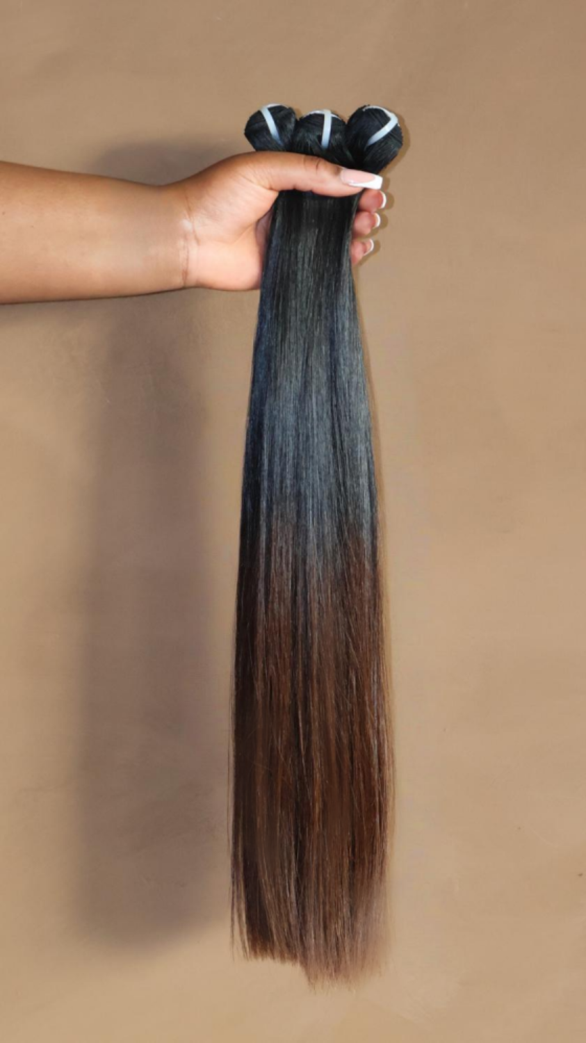 Royal Extensions Bundle / Brown Tip Bone Straight - Dashaniflawlessinches